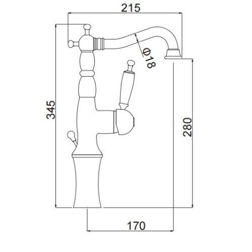ΜΠΑΤΑΡΙΑ ΝΙΠΤΗΡΑ ΥΨΗΛΗ Bugnatese OXFORD 6317 Rame / Λευκό